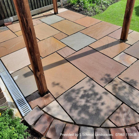 Raj blend sandstone patio paving 5 sizes