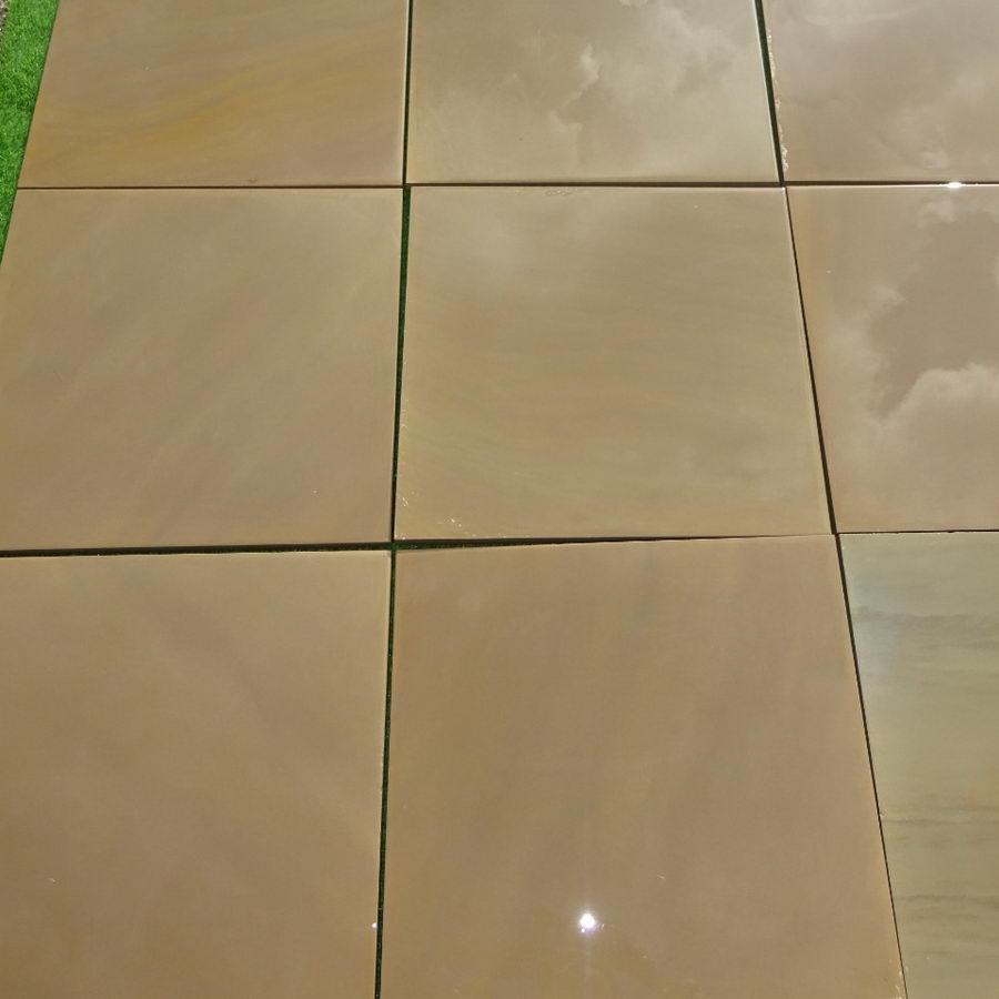 Raj green sandstone paving slabs 600 x 600
