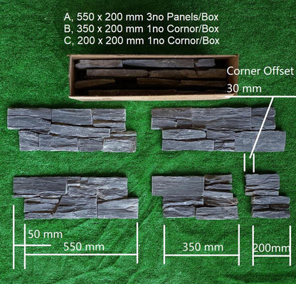 black slate Z stone panels