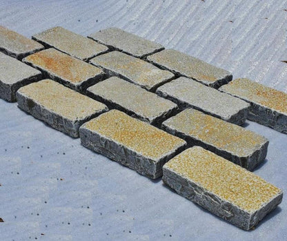 block paving Tandur yellow limestone setts