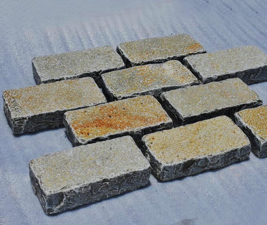 driveway block paving Tandur yellow limestone setts