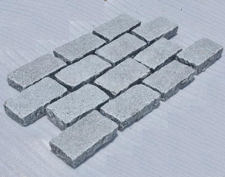 driveway block paving grey limestone setts