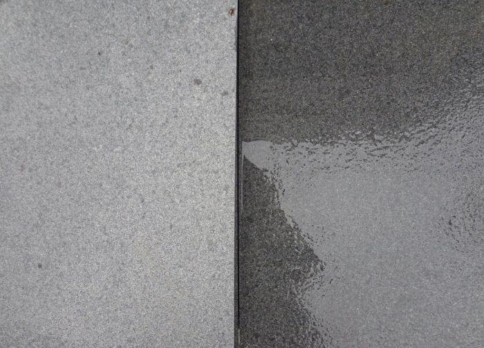 mid grey granite compare for dry and wet