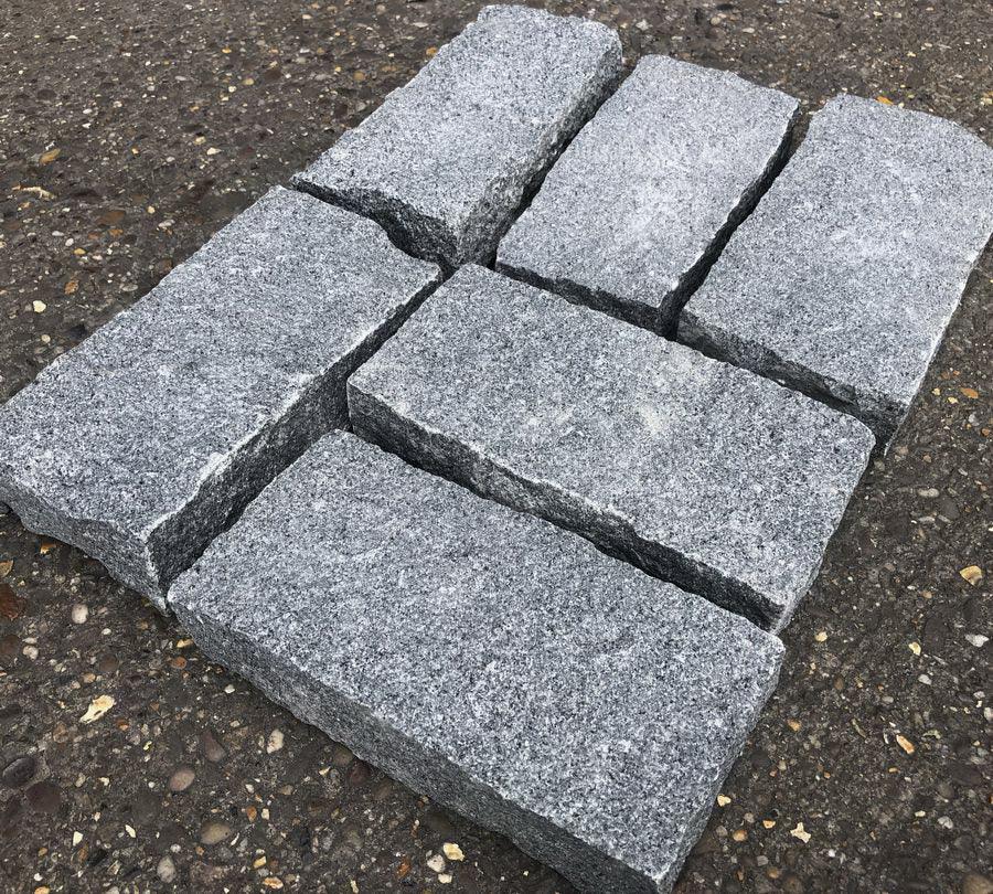 mid grey granite setts 200 x 100 x 50