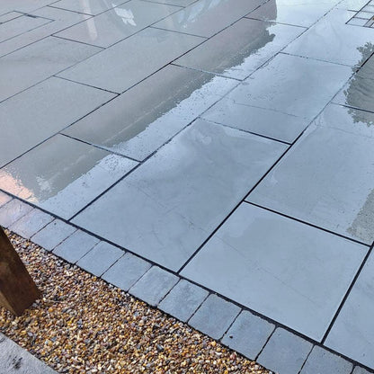 smooth sandstone paving grey
