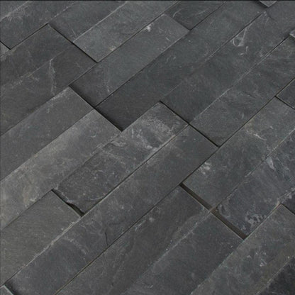 split face tiles black slate